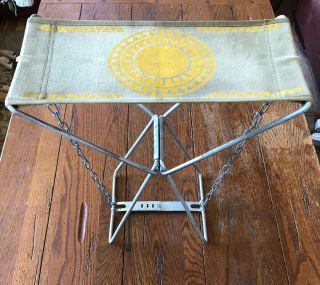 Vintage Portable Canvas Folding Stool Seat Chair Camping Hunting Fishing Garden