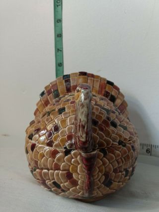 Vintage Ceramic Turkey Lidded Candy serving Thanksgiving table decoration 2