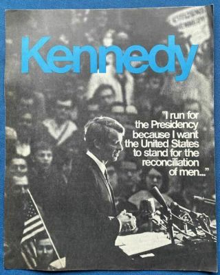 Vintage 1968 Robert Kennedy Presidential Campaign Brochure 4 Pages