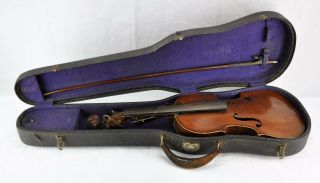 Antique 1884 German Violin With Label,  Full Size 4/4 Length.  V3.  (bi Mk/171103)