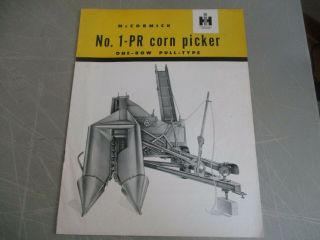 Vintage Mccormick One Row Corn Picker Farm Implement Sales Flyer Brochure
