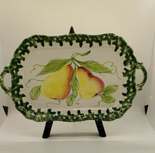 Vintage Zanolli Hand Painted Italy Pear Tray Platter