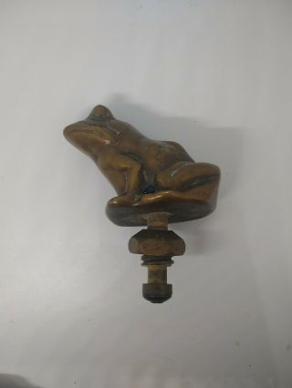 Antique Vintage Brass Bronze Water Faucet Spigot Figural Frog Handle 3