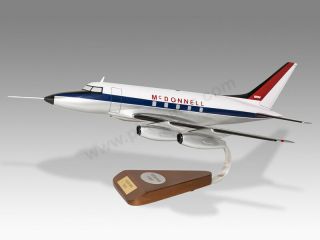 Mcdonnell 119 Business Jet Solid Mahogany Wood Handcrafted Display Model