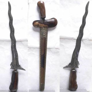 9 Loks Kris Keris Sword From Bali Indonesia Art Magic Weapon Pamor Blade Topeng