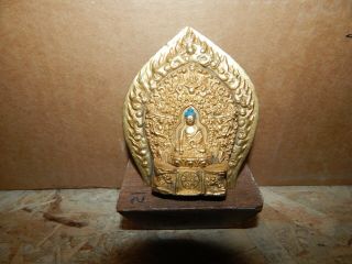 19th C Tibetan/nepal Gilt Bronze Buddha Finial