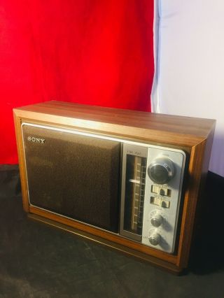 Vintage Collectible 70’s Sony Wood Cabinet 2 Band Am/fm Radio Model Ifc - 9740w