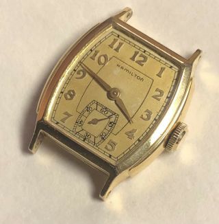 Vintage 1940s Hamilton Douglas 10k Yellow Gold Filled Watch 987a Usa 17j Runs