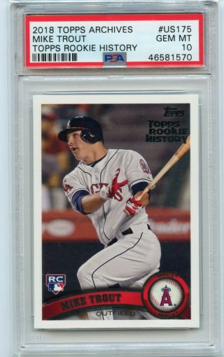 2018 Topps Archives Mike Trout Topps Rookie History Psa 10