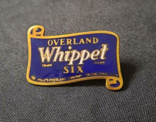 Overland Whippet 6 Automobile Radiator Badge Car Truck Emblem Hood Ornament Sign