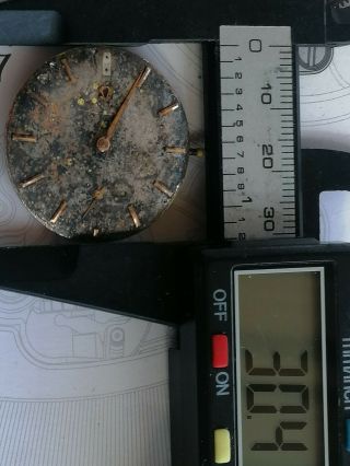 1962 OMEGA 268 HAND WIND MOVEMENT WITH DIAL.  FOR PARTS/RESTORE. 2