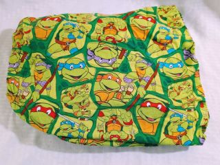 Vintage Teenage Mutant Ninja Turtles Flat Twin Sheet Bedding Rare Print