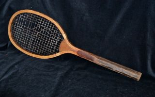 Vintage Antique 1900 Wood Tennis Racket No Maker Name No Model Name
