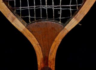 Vintage Antique 1900 Wood Tennis Racket No Maker Name No Model Name 2