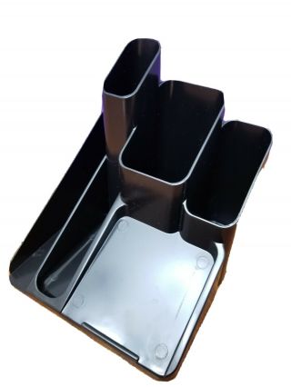 Vintage Rubbermaid Black Plastic Desk Organizer 6 Slot Container