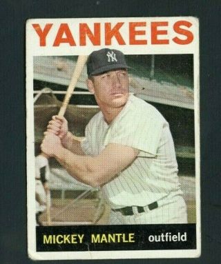 1964 Topps 50 Mickey Mantle Yankees Gd Good Color