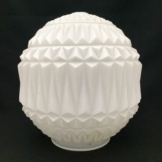 Vintage White Glass Ceiling Fixture Shade Globe Style W Finial Hole Art Deco
