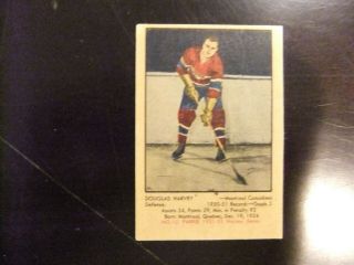 1951 - 52 Doug Harvey Parkhurst Hockey Rc Rookie Card 10