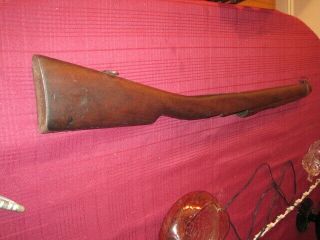 Ww1 Old Vintage Wood Rifle Gun Stock Marked