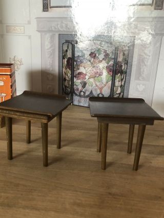 End Table 2 Tables 1958 Mattel Modern Mid - Century Barbie Doll House Furniture