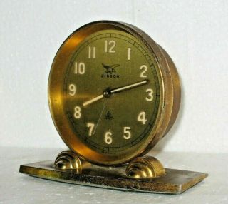 Vintage Dinson U.  S.  A.  Decorative Deco Desk Clock,  Alarm Jeweled