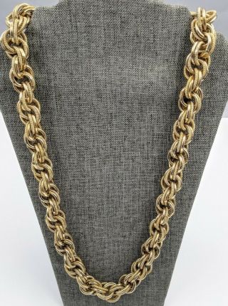 Vintage Coro Pegusus Gold Tone Chunky Multi Link Necklace 28 "