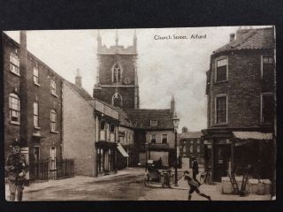 Rare Rp Vintage Postcard - Lincs.  C1 - Church St Alford 1918 - Solider Bikes Etc