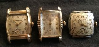 3 Vintage Bulova Mens Wrist Watches For Repair Models L3 L0