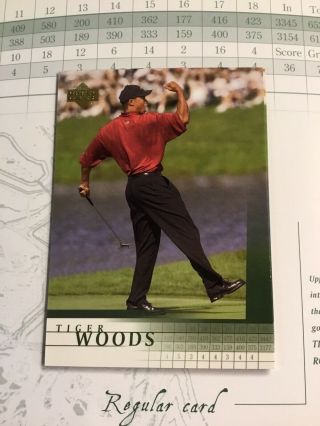2001 Upper Deck Golf Promo Tiger Woods Rookie Card In Folder RARE 2