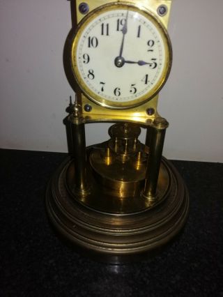 Gustav Becker Anniversary Clock in Glass Dome,  Disc Pendulum. 2