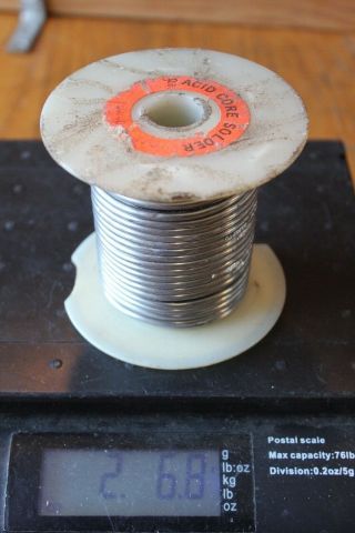 Solder Vintage 60/40 Acid Core Solder 1/8 Spool (2 Lb 6oz)