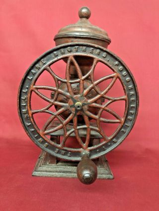 Antique Cast Iron 12 Coffee Grinder Swift Mill Lane Brothers Poughkeepsie Ny