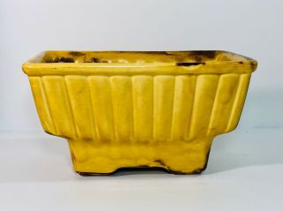 Vintage Hull Rectangle Planter 718 Made In Usa Yellow,  Brown