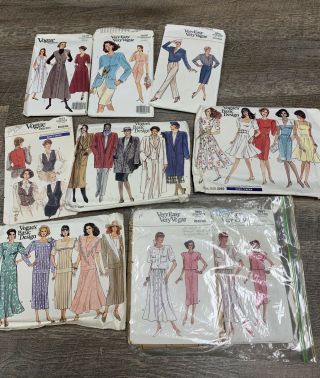 10 Vintage Vogue Easy Patterns Butterick 80’s And 90’s Sewing Size 8 - 22 14/16/18