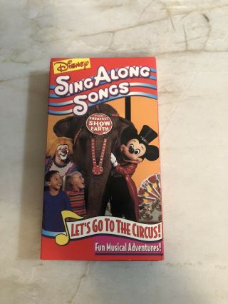 Vtg Disney Sing Along Songs Lets Go To The Circus Vhs 1994 Rare Kids Mickey