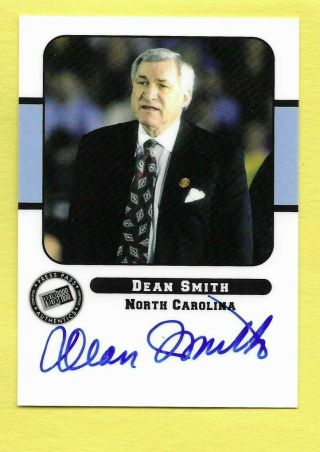 Coach Dean Smith 2005 Press Pass Authentics Autograph Nmt/mt