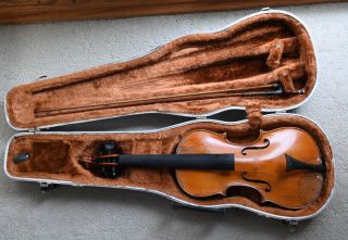 Antique Violin W/ Bow & Case Antonius & Hieronymus Fratres Amati Cremones Label