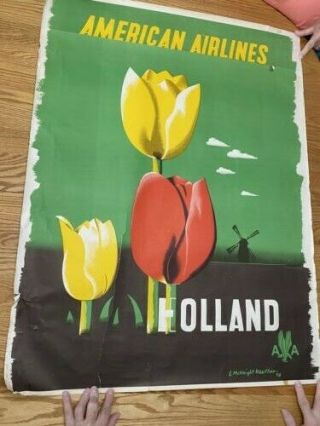 Vintage Travel Poster To Holland,  1960 