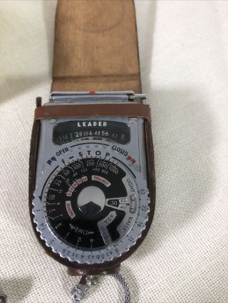 Sekonic Leader Type L VI Vintage Exposure / Light meter w/ Case 2