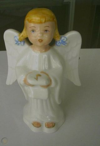 Vintage 1953 Boehm Porcelain Pigtail Angel Figurine Hallmark Mold 604