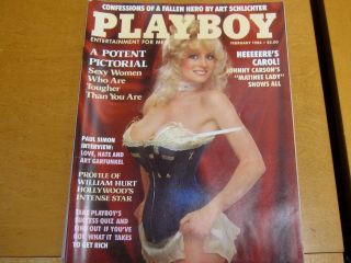 Vintage Playboy February 1984 Carol Wayne Johnny Carson Justine Greiner