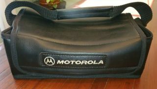 Vintage Motorola Cellular Mobile Cell Analog Phone Bag Black Leather