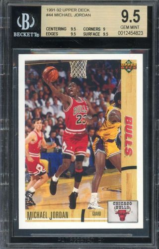 Michael Jordan Card 1991 - 92 Upper Deck 44 Bgs 9.  5 (9.  5 9 9.  5 9.  5)