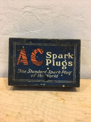 Vintage Ac Spark Plugs Tin Advertising