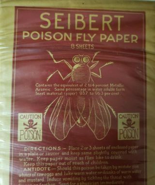 1 Seibert Poison Paper Fly Traps Vintage Packages NOS (B - 1) 3