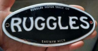 Ruggles Motor Automobile Radiator Badge Car Truck Emblem Hood Ornament Sign