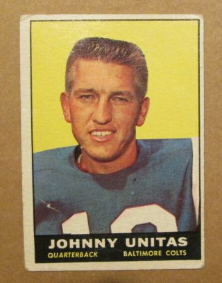 Vintage 1961 Topps Football Johnny Unitas 1 Baltimore Colts Blowout