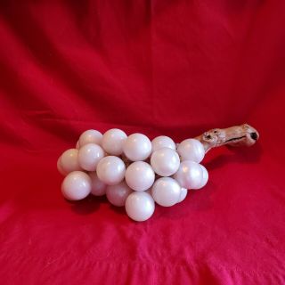 Vintage Retro Mid Century Large Lucite Acrylic Grapes White Pearlescent Cluster