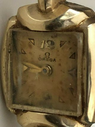 Vintage Ladies Omega Watch 14k Gold Filled For Parts/repair