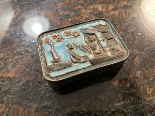 Antique Chinese Export Silver & Enamel Trinket / Snuff Box Qianlong/jiaqing?